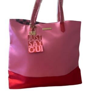 Juicy Couture Just Say OUI Pink & Red Tote Bag, NWT